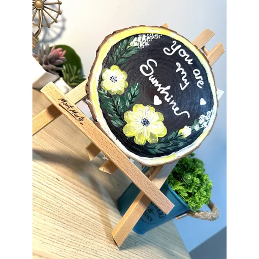 Tranh Gỗ Sunshine Vẽ Tay 18cm - ảnh thực tế 4