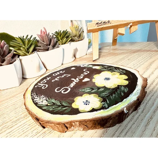 Tranh Gỗ Sunshine Vẽ Tay 18cm - ảnh thực tế 5