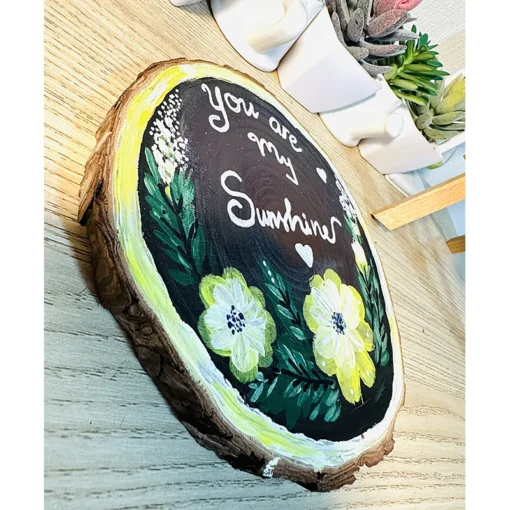 Tranh Gỗ Sunshine Vẽ Tay 18cm - ảnh thực tế 6