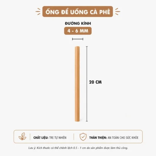 Ống Hút Tre Tự Nhiên 20cm – 3 Size - ảnh thực tế 4