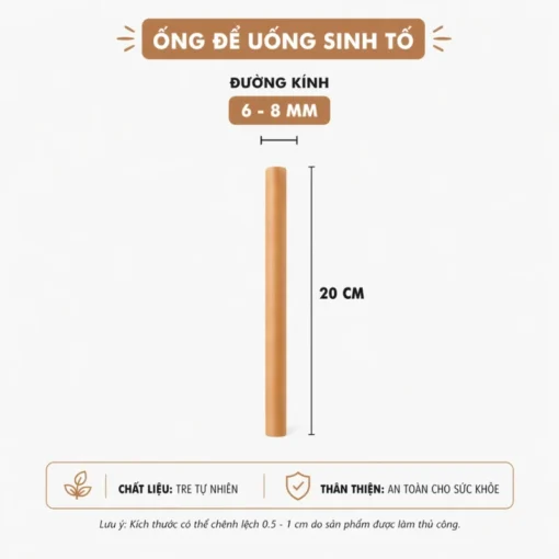 Ống Hút Tre Tự Nhiên 20cm – 3 Size - ảnh thực tế 5
