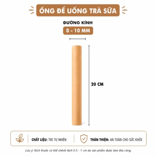 Ống Hút Tre Tự Nhiên 20cm – 3 Size - ảnh thực tế 6