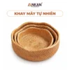 Rổ Mây Bát Sen Đựng Đồ Khô nền trắng, logo ANKAN