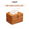 Hộp Khăn Giấy Mây Đan Chữ Nhật 23 Hộp Khăn Giấy Mây Đan Chữ Nhật nền trắng, logo ANKAN