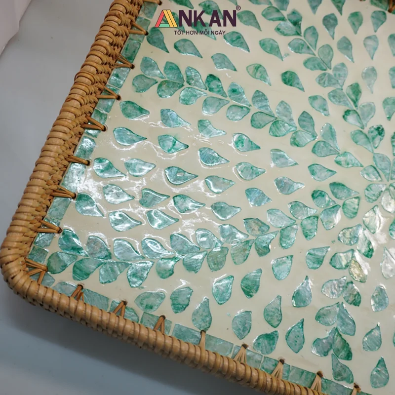 Khay Mây Khảm Trai Chữ Nhật 56cm 5 Khay Mây Khảm Trai Chữ Nhật 56cm - ảnh thực tế 4