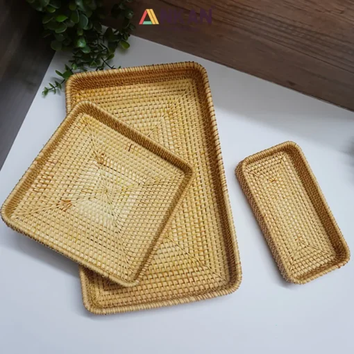 Bộ 3 Khay Mây Vuông Và Chữ Nhật 11 Bộ 3 Khay Mây Vuông Và Chữ Nhật - ảnh thực tế 2