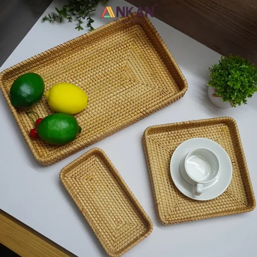 Bộ 3 Khay Mây Vuông Và Chữ Nhật 14 Bộ 3 Khay Mây Vuông Và Chữ Nhật - ảnh thực tế 5