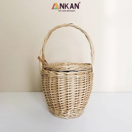 Giỏ Liễu Picnic Có Nắp Và Vải Lót - ảnh thực tế 1