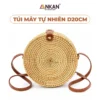 Túi Mây Tròn Đeo Chéo Vintage 20cm nền trắng, logo ANKAN