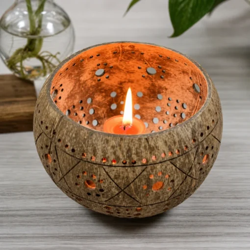 Đèn Gáo Dừa Hoa Cúc ANKAN - ảnh thực tế 5