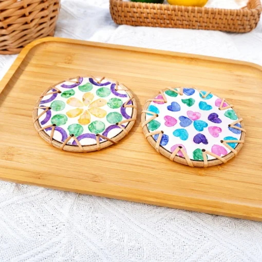 Lót Ly Mây Khảm Trai ANKAN 10cm - ảnh thực tế 8