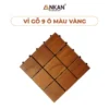 Vỉ Gỗ 9 Nan Kim Cương Vàng 30×30cm nền trắng, logo ANKAN
