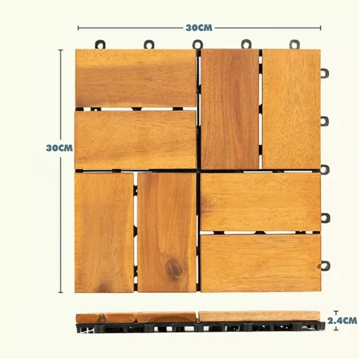 Vỉ Gỗ 8 Nan Thẳng Vàng 30×30cm - ảnh thực tế 2