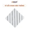 Vỉ Gỗ 8 Nan Xéo Trắng 30×30cm nền trắng, logo ANKAN