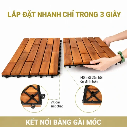 Vỉ Gỗ 15 Nan Vàng 60×30cm - ảnh thực tế 3