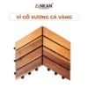 Vỉ Gỗ Xương Cá Vàng 30×30cm nền trắng, logo ANKAN