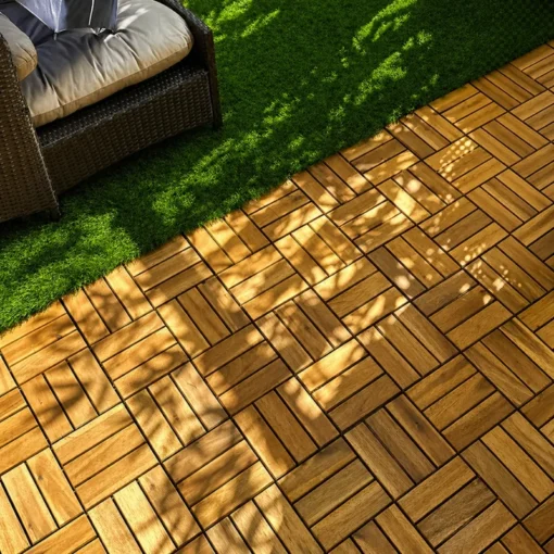 Vỉ Gỗ 12 Nan Vàng 30×30cm - ảnh thực tế 3
